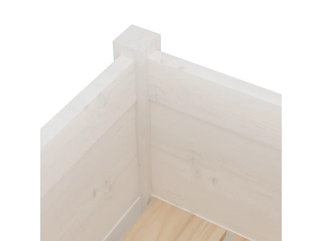 Vasos/floreiras de jardim 2 peças 31x31x70 cm pinho maciço branco