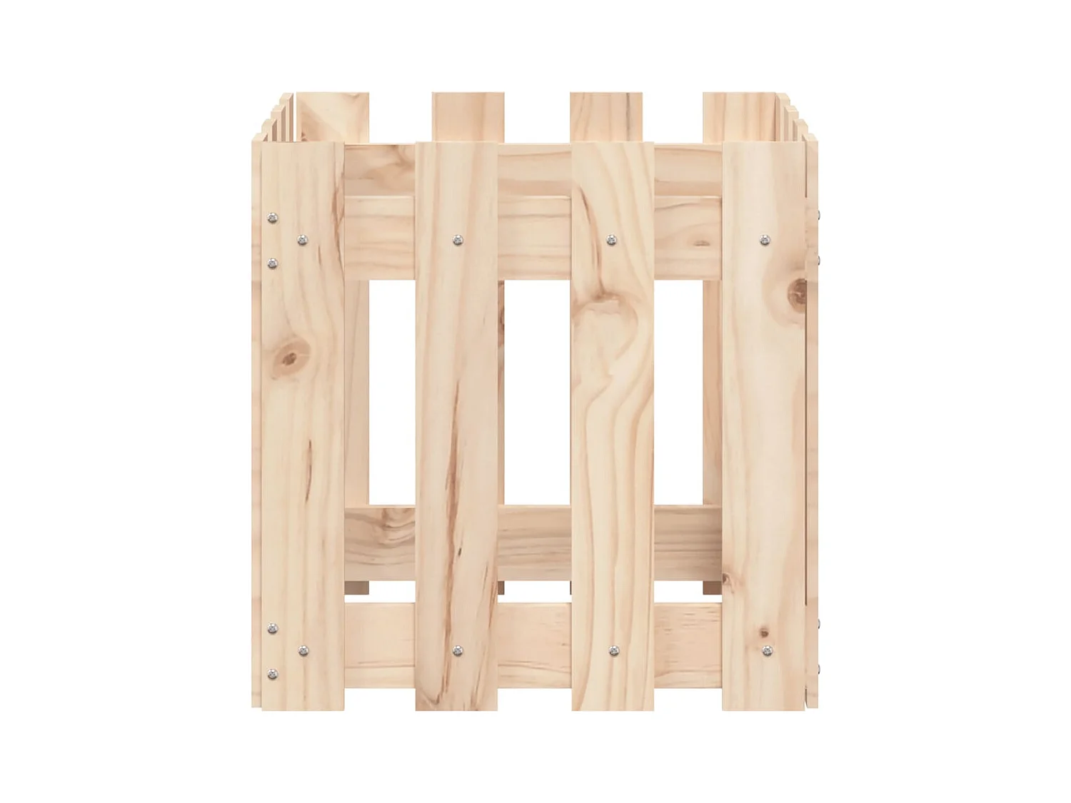 Jardinera con diseño de valla madera maciza de pino 40x40x40 cm