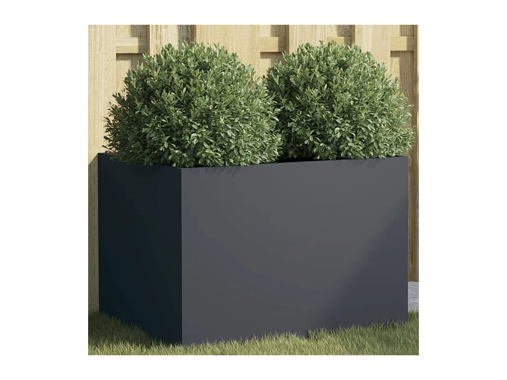 Jardinière anthracite 62x47x46 cm acier laminé à froid