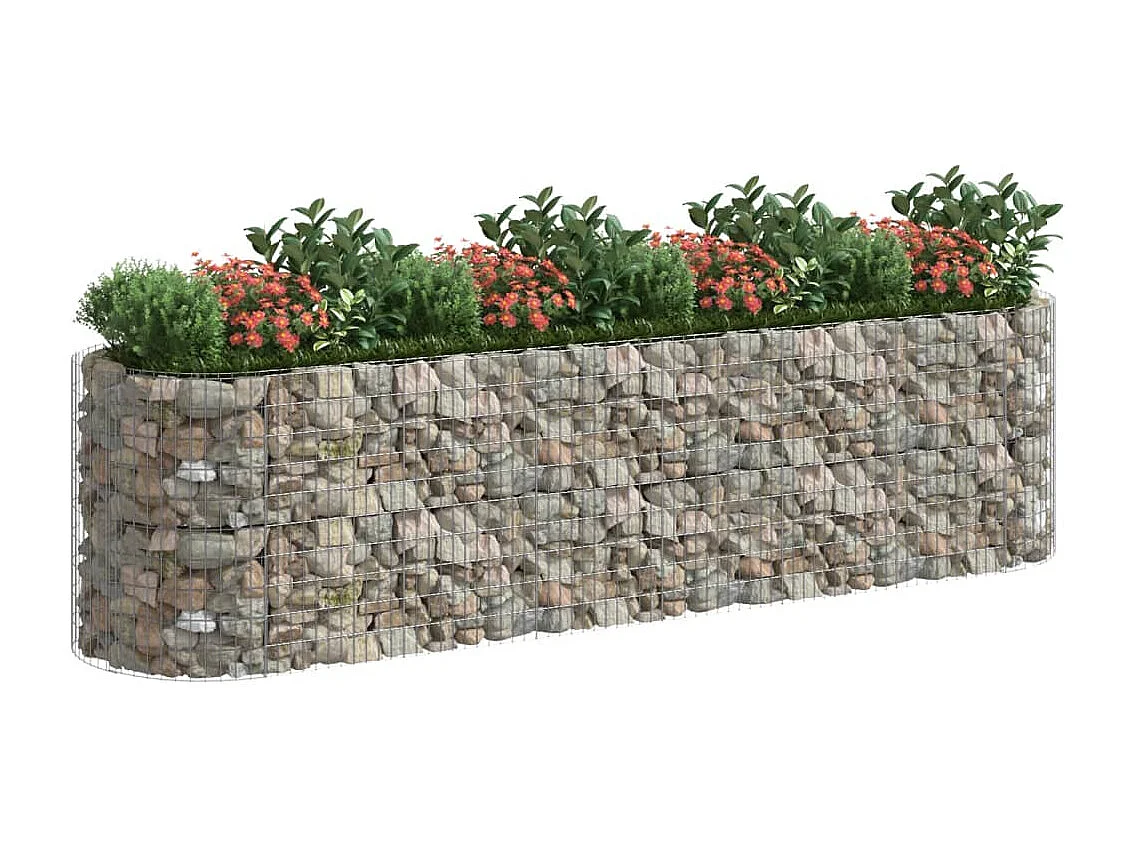 Lit surélevé à gabion Fer galvanisé 400x100x100 cm