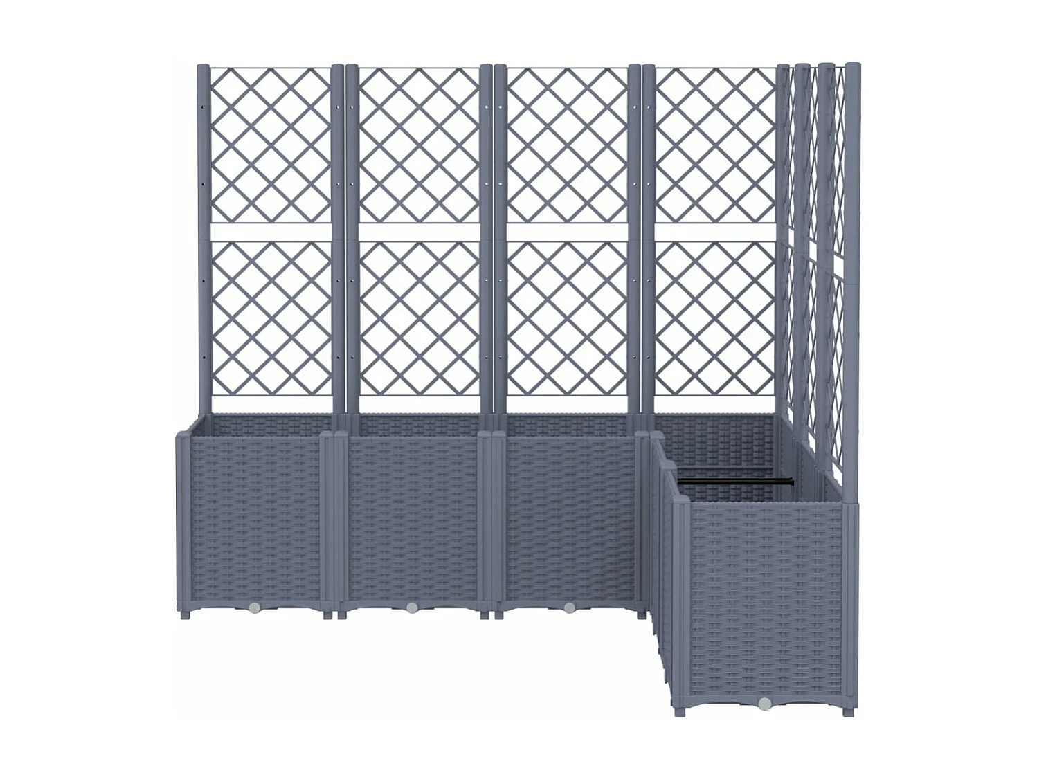 Jardinera con enrejado PP gris 160x120x140 cm