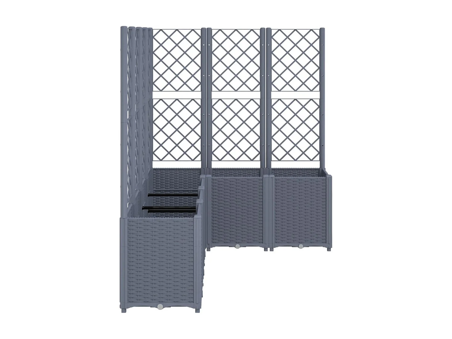 Jardinera con enrejado PP gris 160x120x140 cm