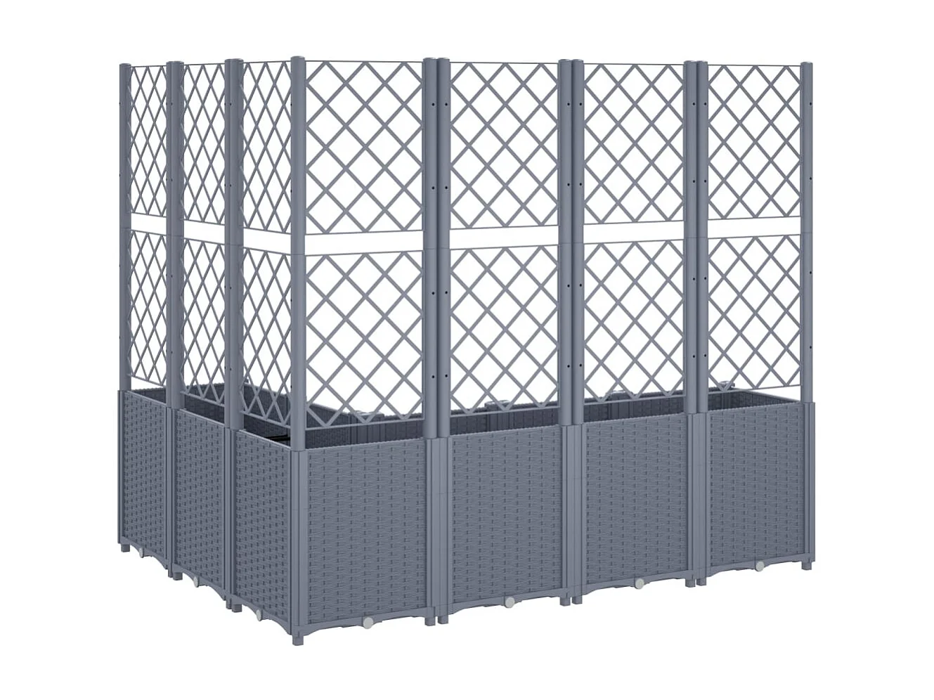 Jardinera con enrejado PP gris 160x120x140 cm