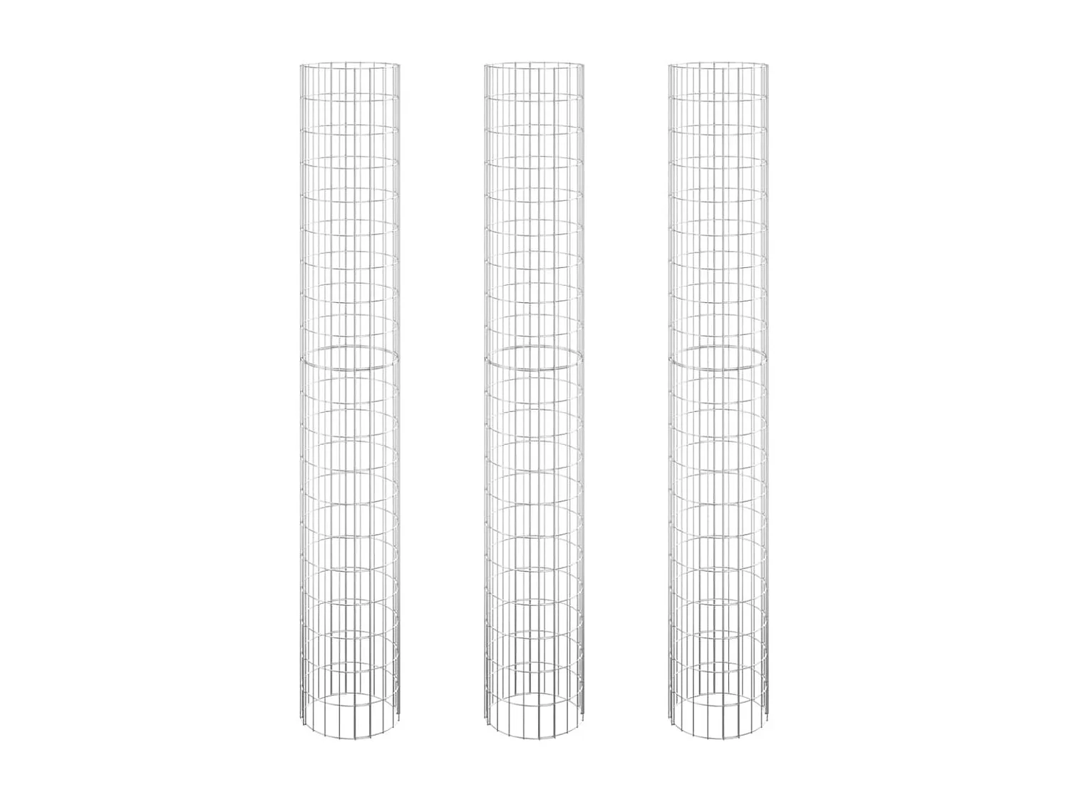 Arriate gaviones circular 3 unidades acero galvanizado Ø30x200 cm