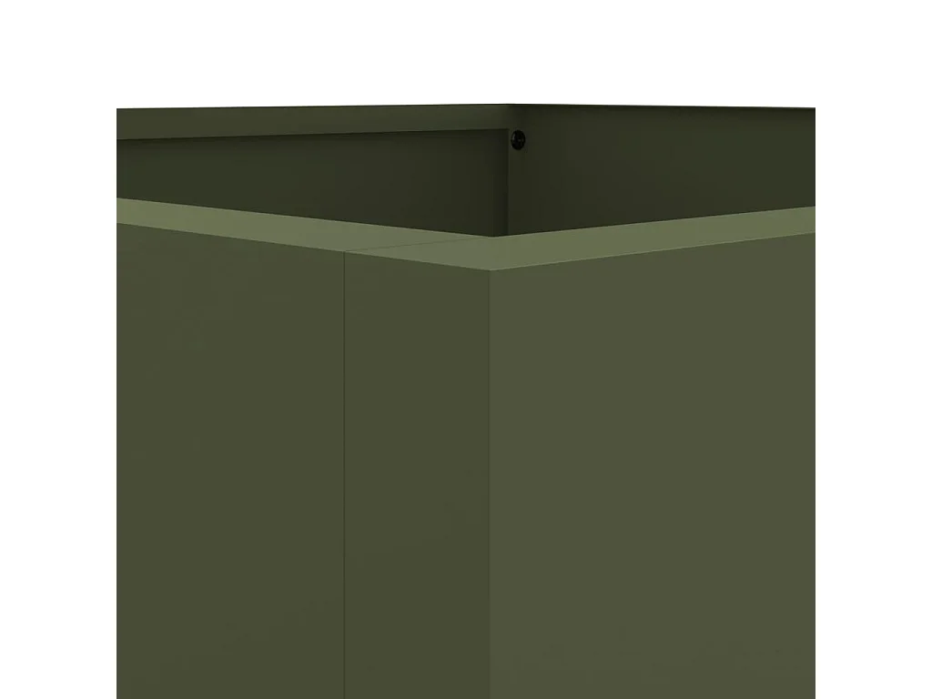 Jardinière vert olive 52x48x75 cm acier laminé à froid