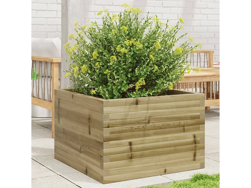 Jardinera de madera de pino impregnada 70x70x46 cm