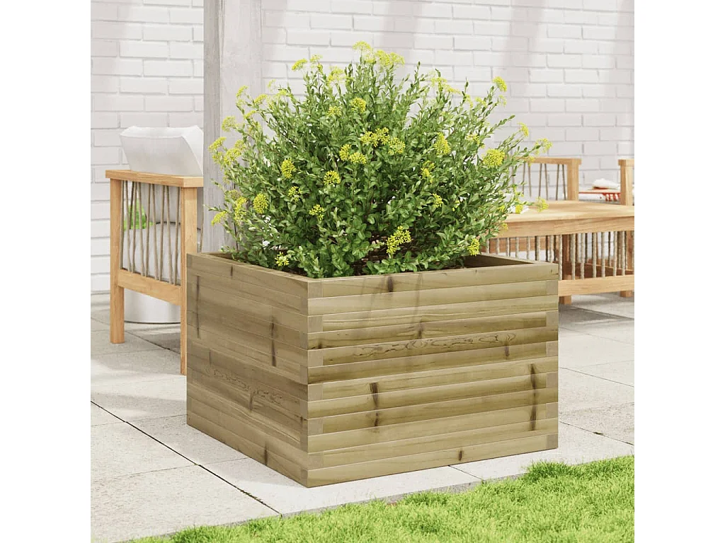 Jardinera de madera de pino impregnada 70x70x46 cm