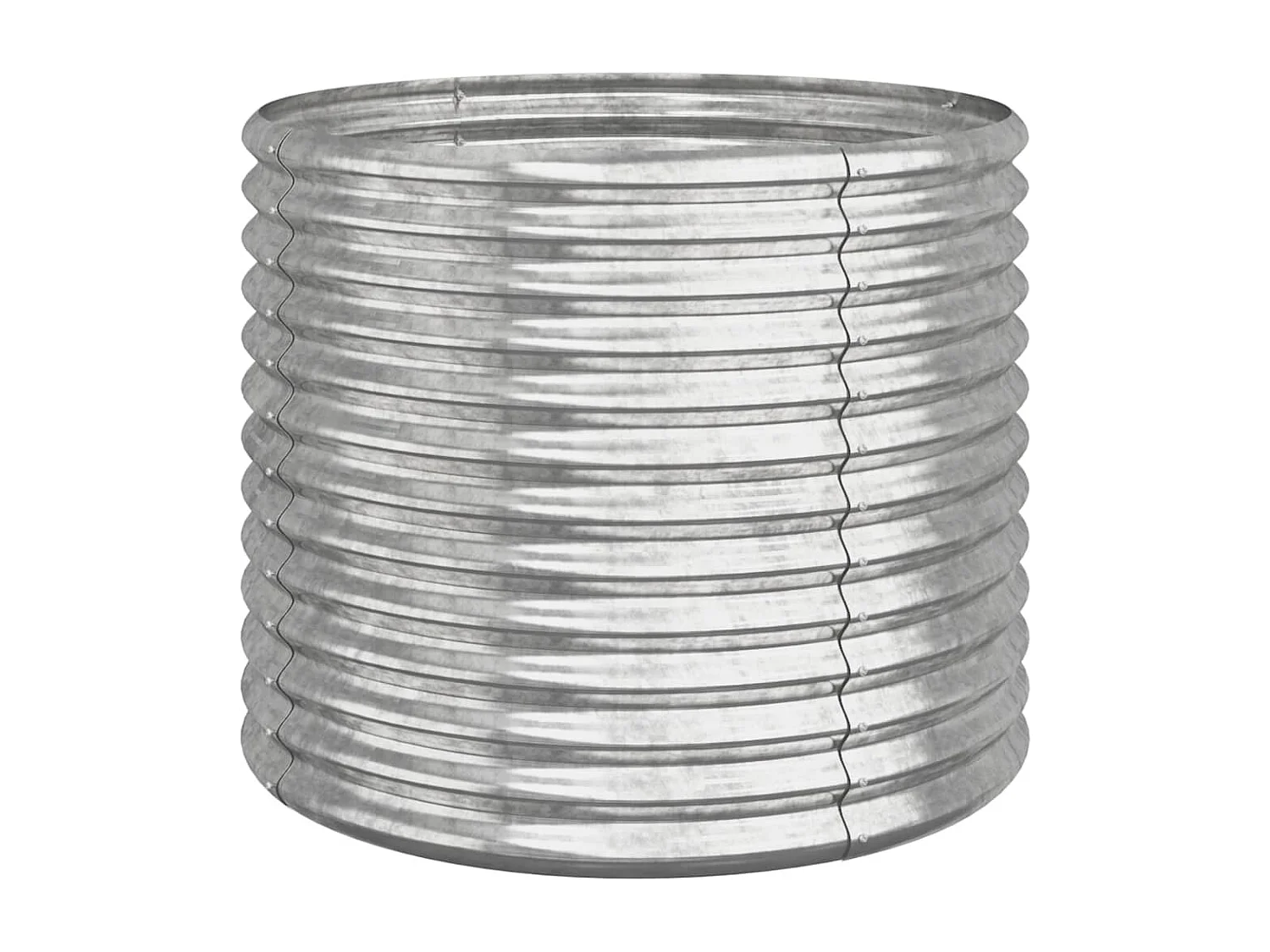 Vaso/floreira de jardim aço revestido a pó 80x80x68 cm prateado