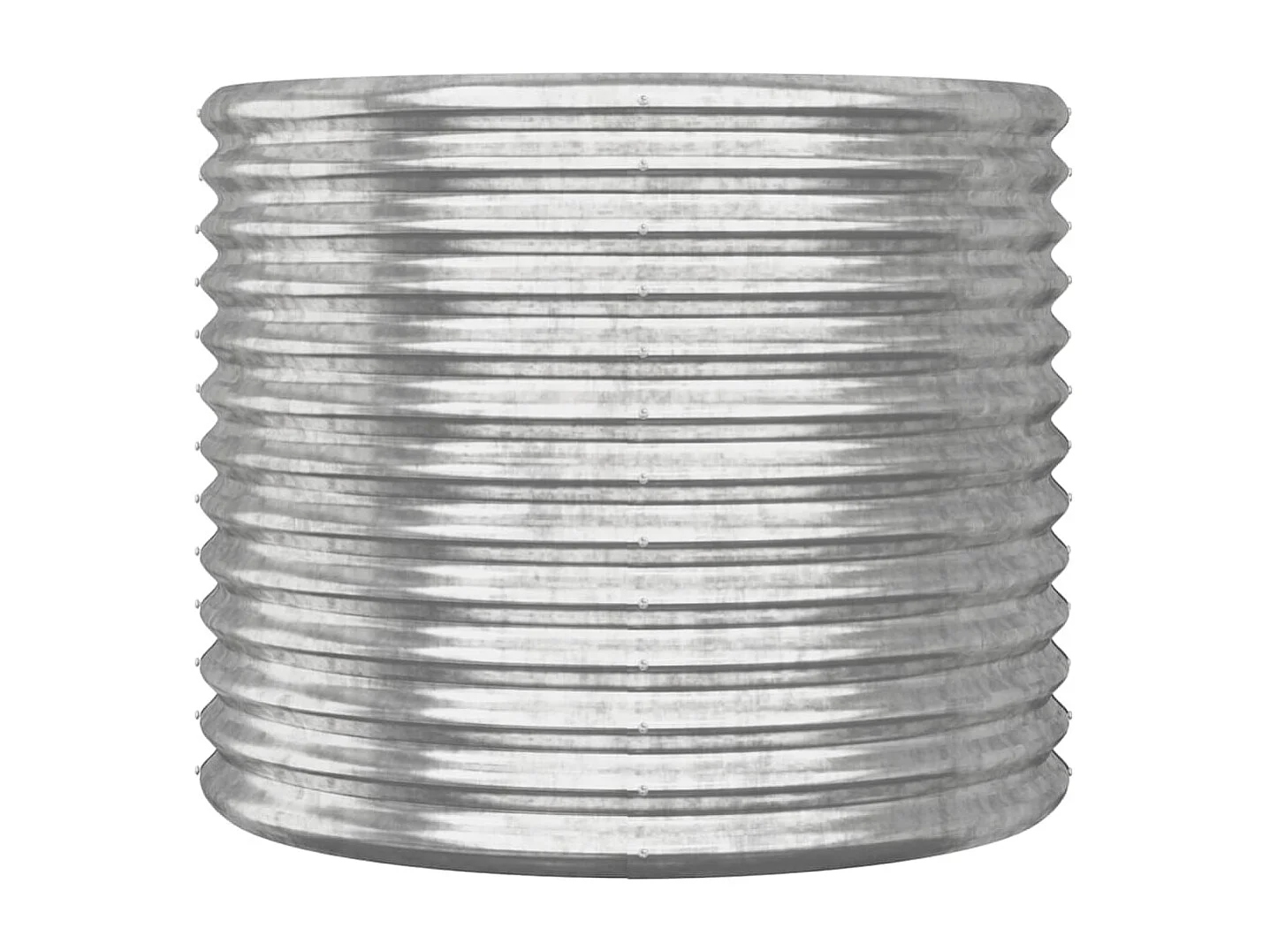 Vaso/floreira de jardim aço revestido a pó 80x80x68 cm prateado