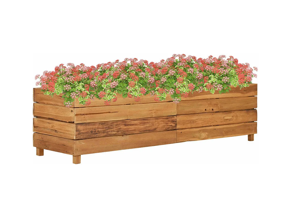 Lit surélevé 150x40x38 cm Bois massif de teck et acier