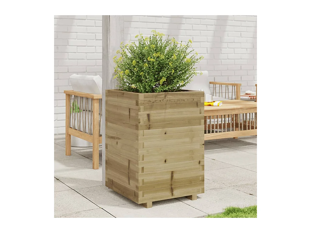 Jardinière 50x50x72,5 cm bois de pin imprégné