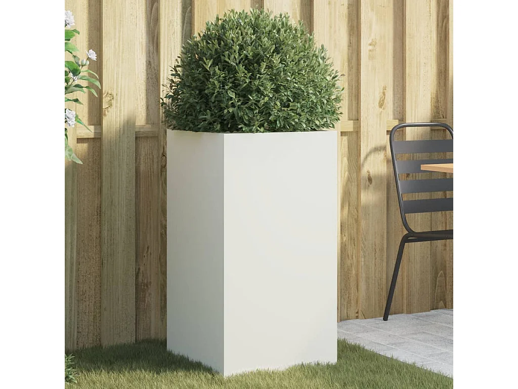 Vaso/floreira 42x38x75 cm aço laminado a frio branco