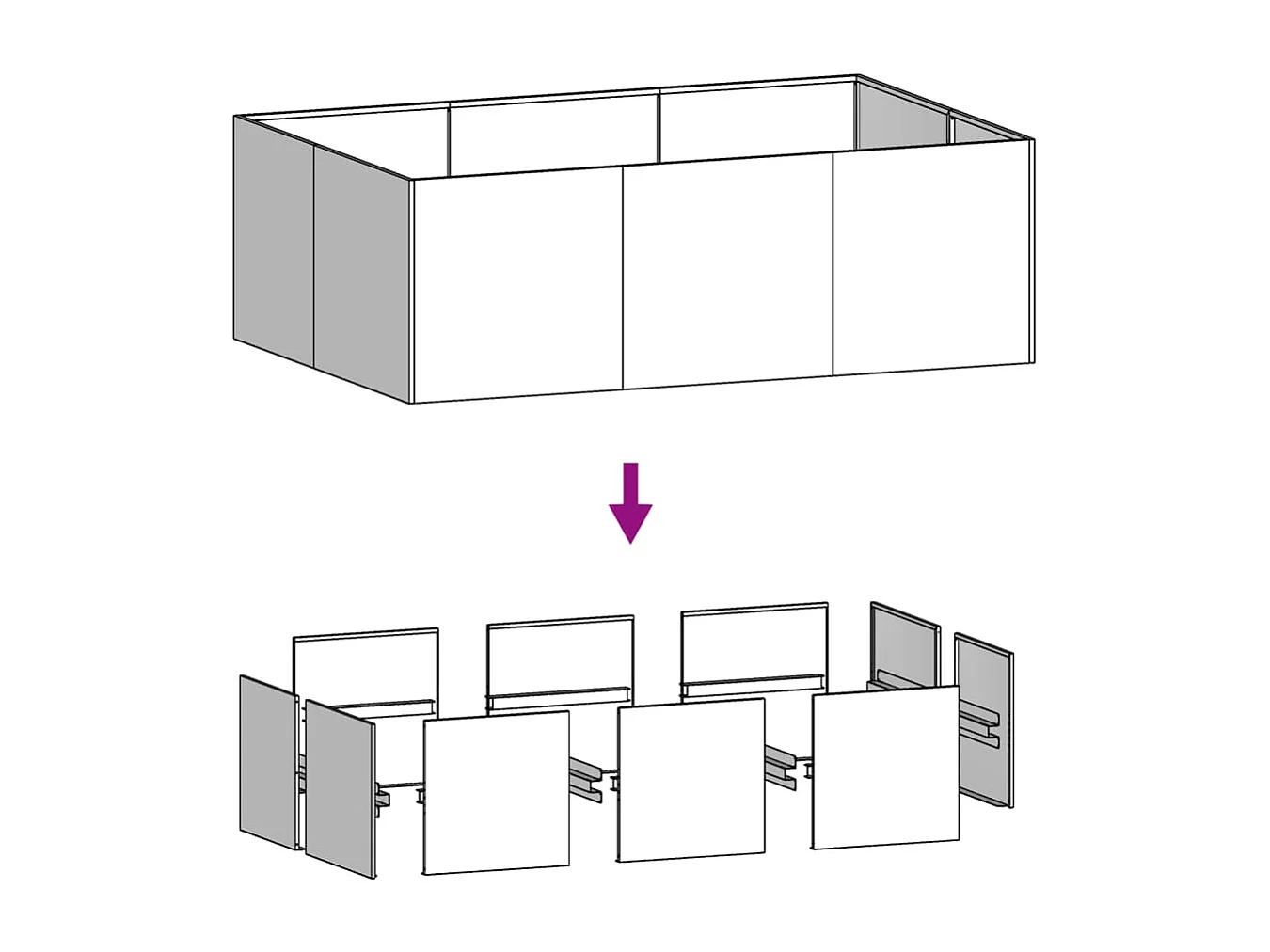 Lit surélevé de jardin 120x80x40 cm acier corten