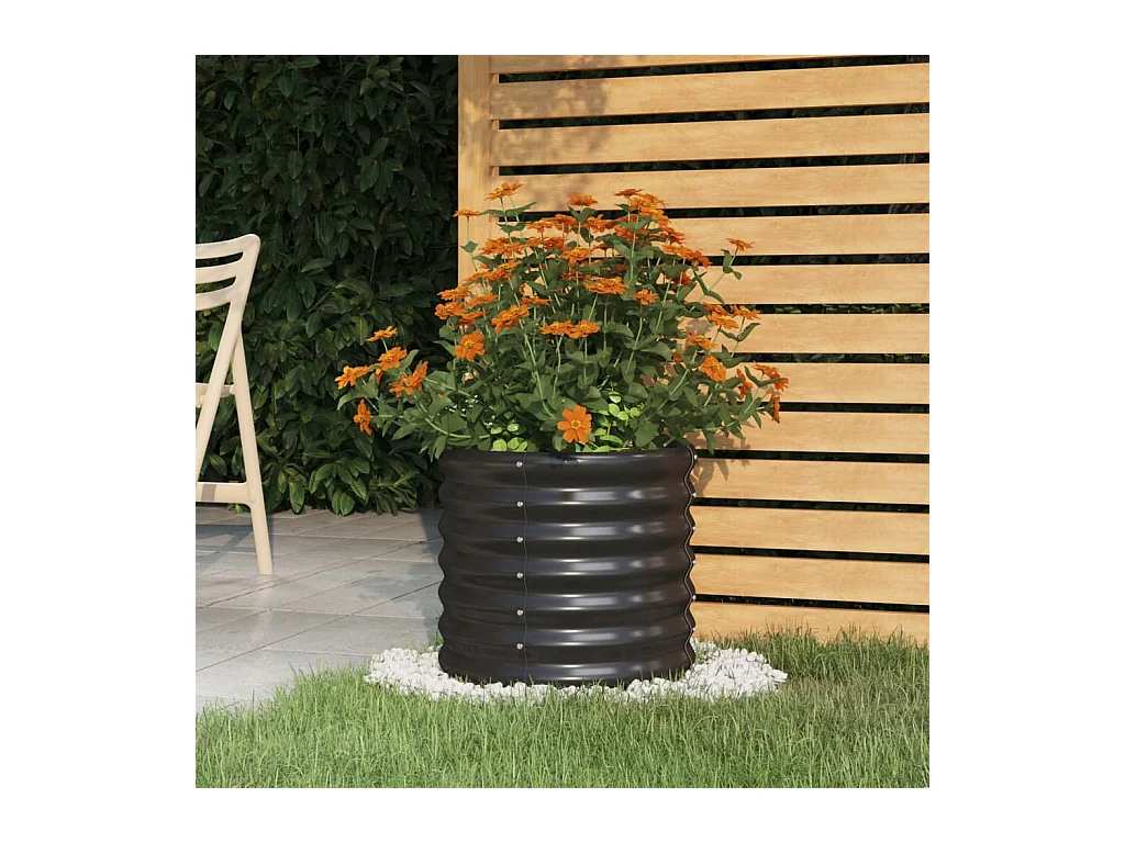 Jardinière Acier enduit de poudre 40x40x36 cm Anthracite
