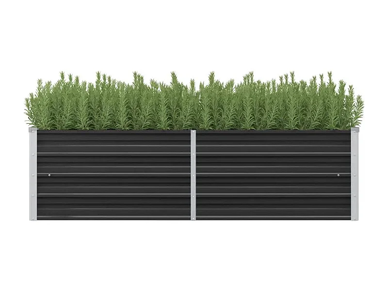 Arriate de acero galvanizado gris antracita 160x40x45 cm