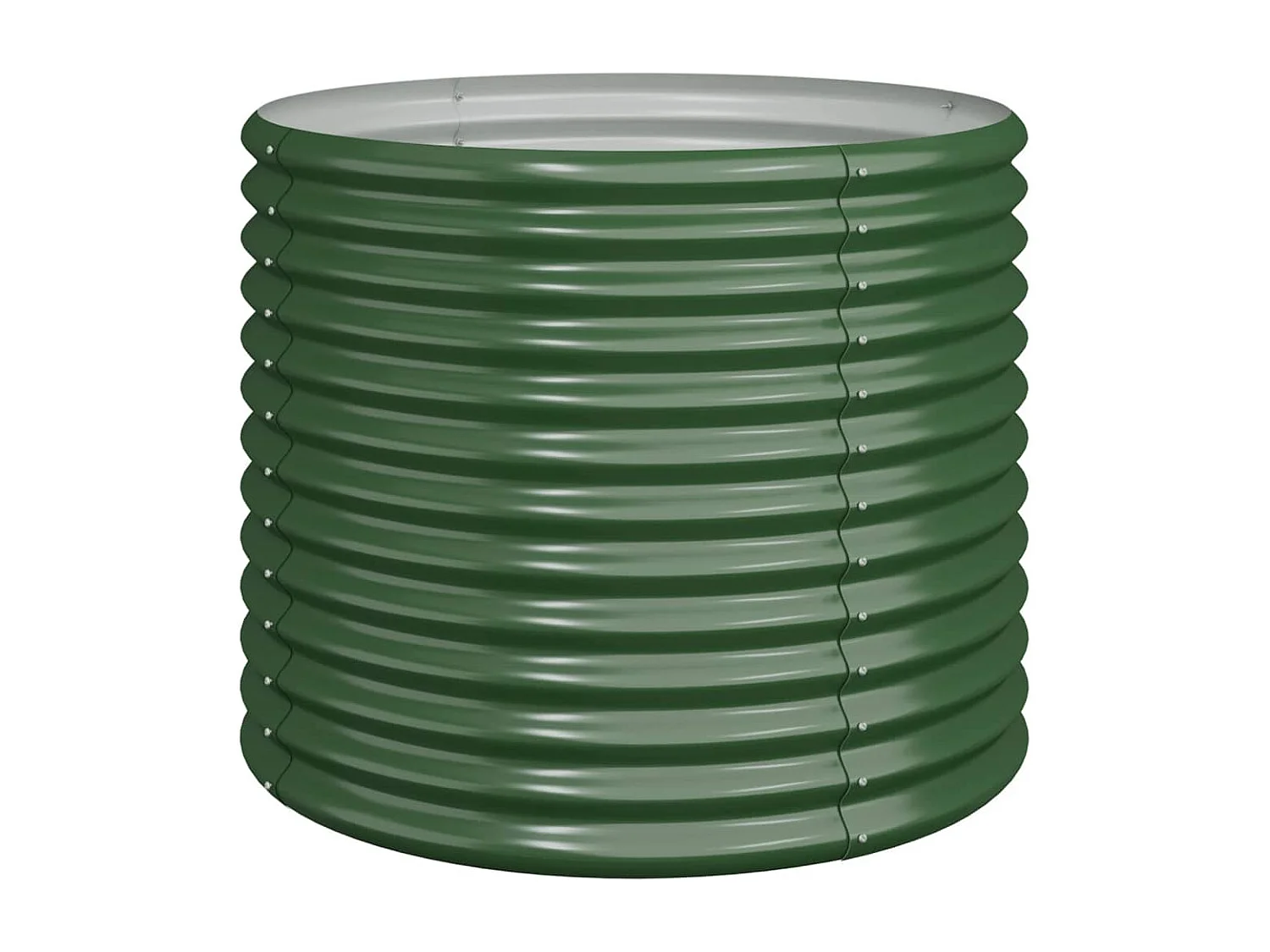 Jardinera de acero con recubrimiento en polvo verde 80x80x68 cm