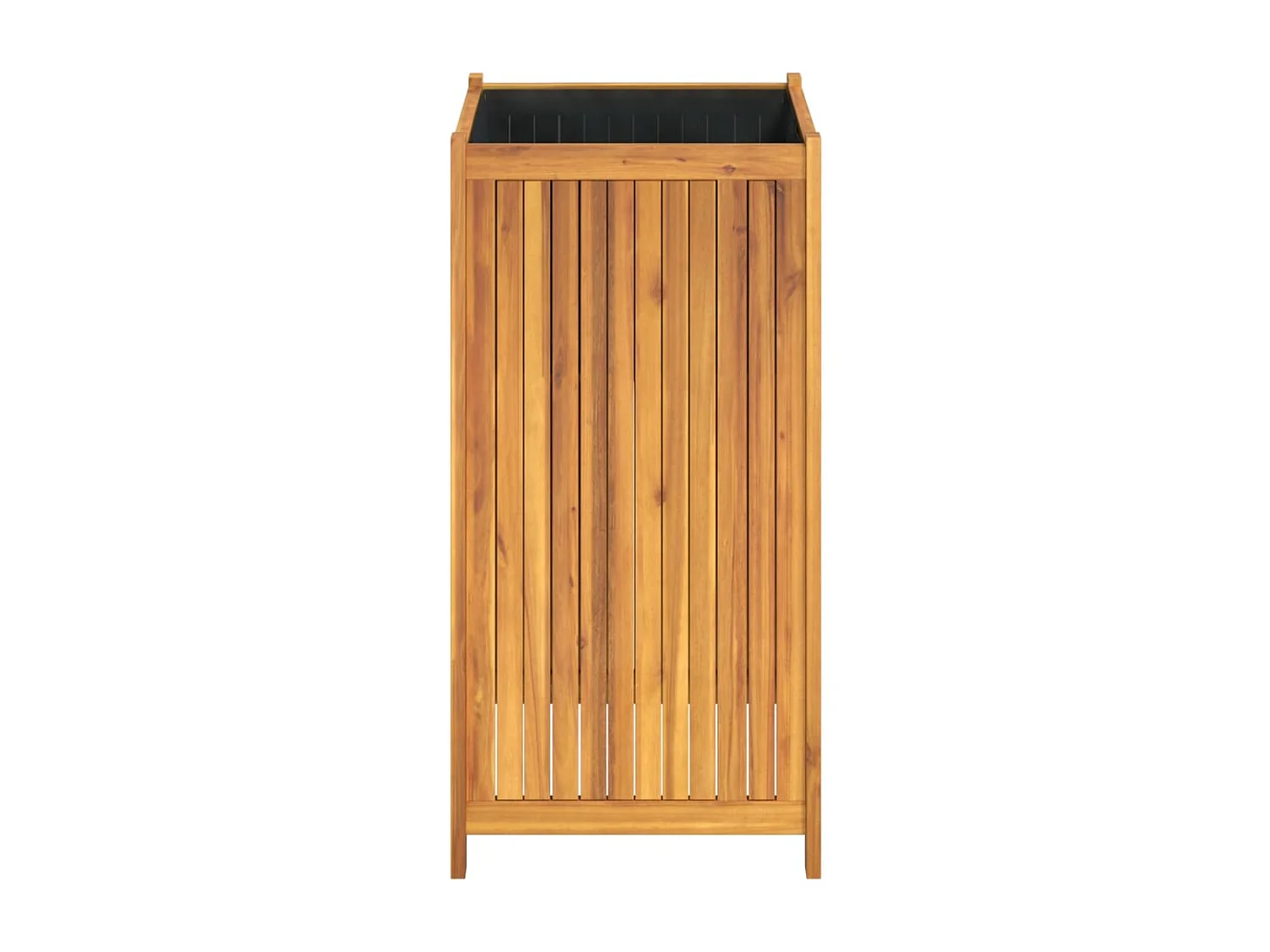 Jardinera con forro madera maciza de acacia 50x50x100 cm