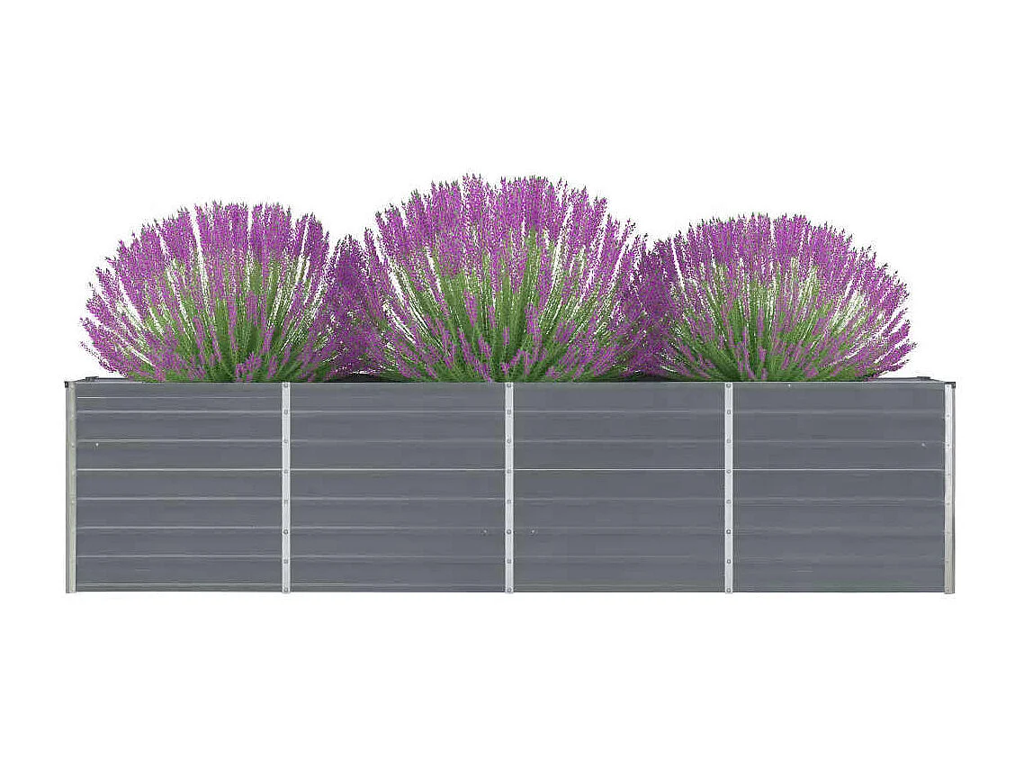 Jardinière 320x40x77 cm Acier galvanisé Gris