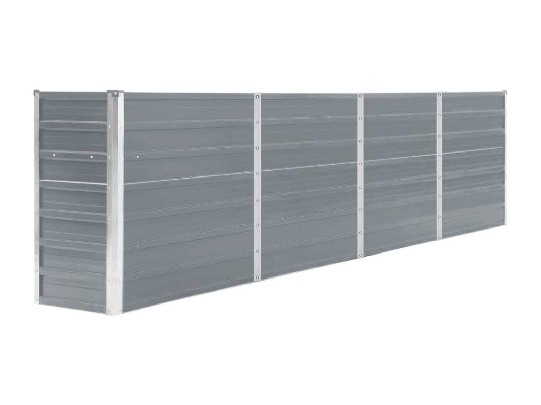 Canteiro jardim elevado 320x40x77 cm aço galvanizado cinzento