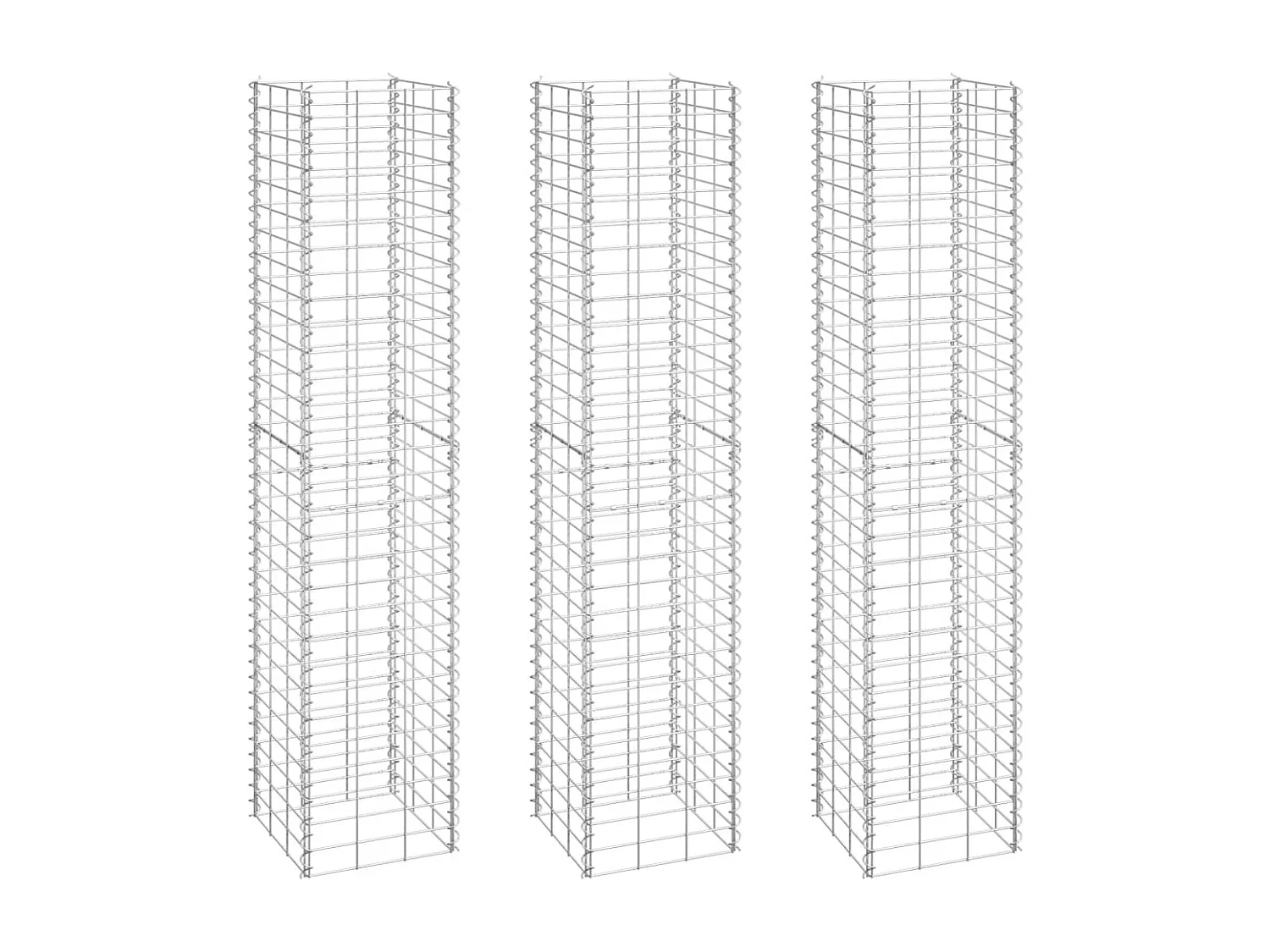 Lits surélevés en gabion 3 pièces 30x30x150 cm Fer