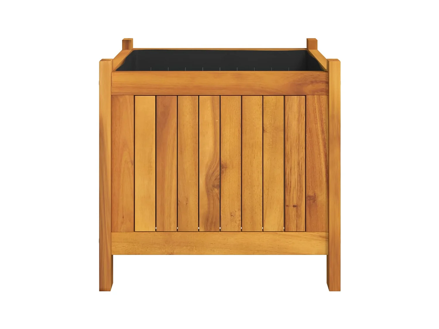 Vaso/floreira de jardim com forro 42x42x40 cm acácia maciça