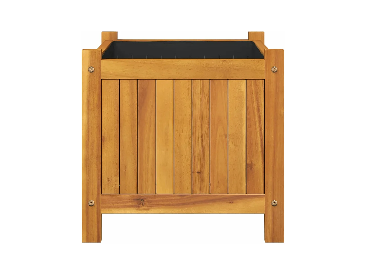 Vaso/floreira de jardim com forro 42x42x40 cm acácia maciça