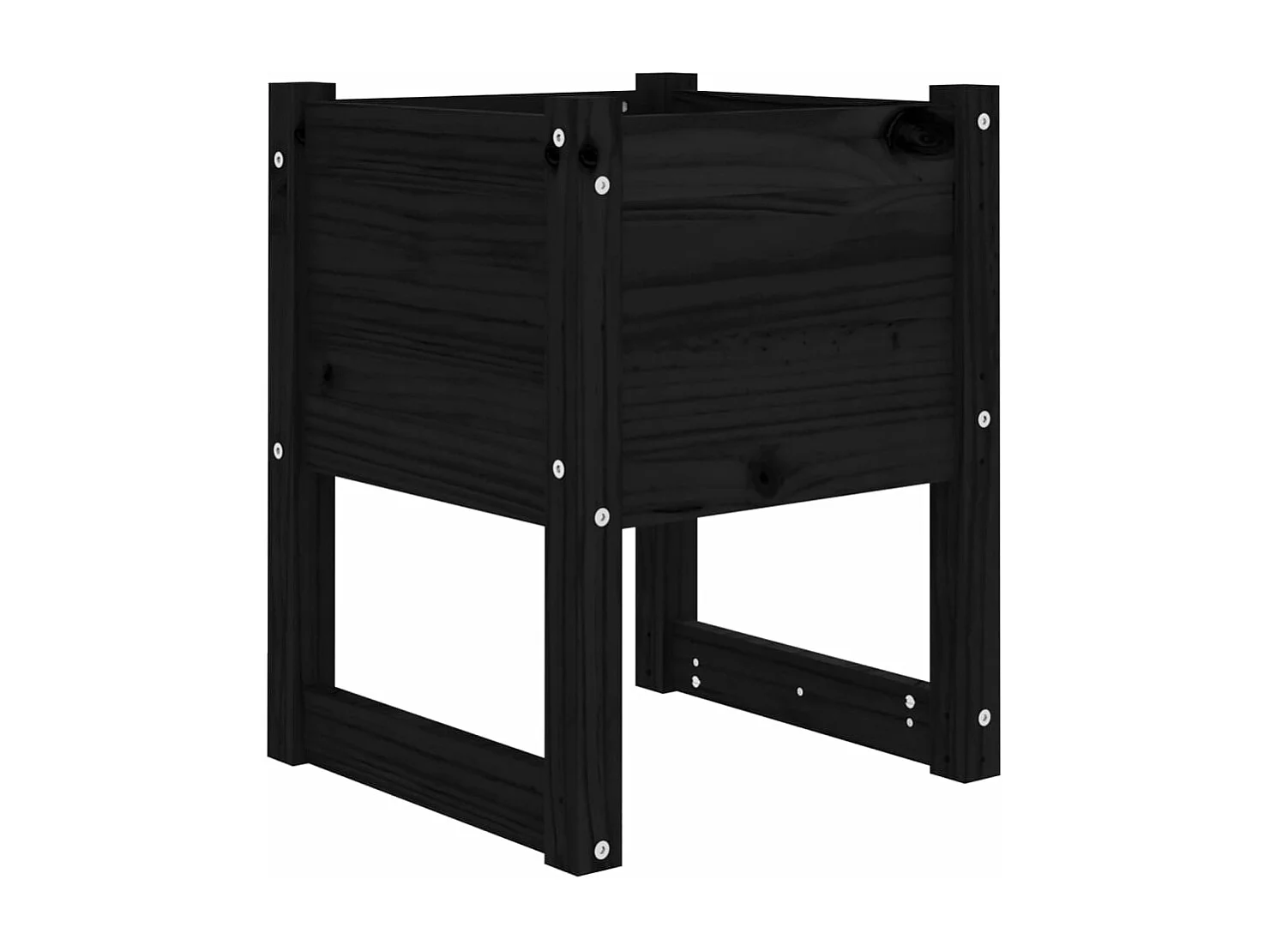 Jardinières 2 pièces Noir 40x40x52,5 cm Bois massif de pin