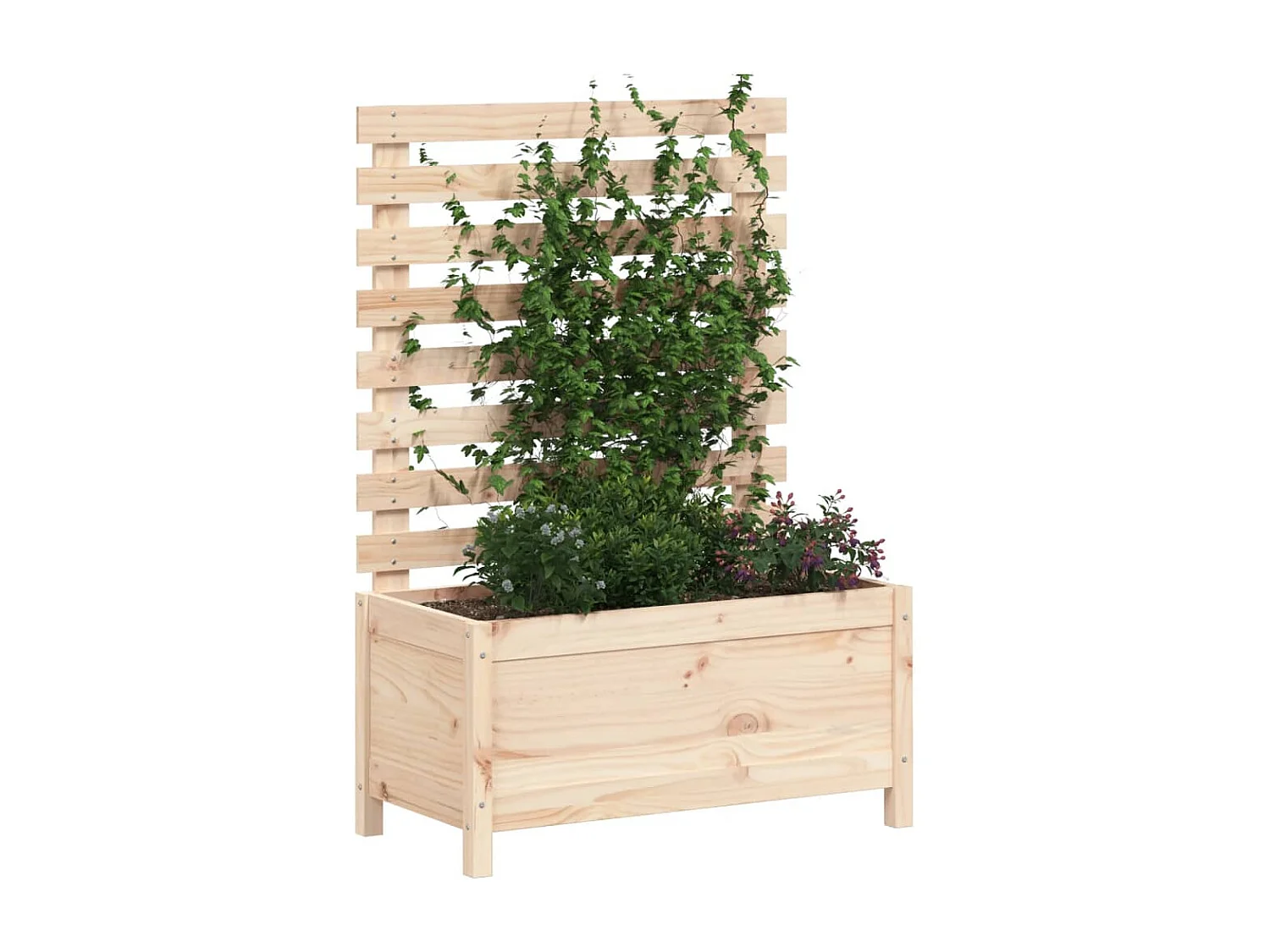 Jardinière avec support 79x39,5x114 cm bois de pin massif