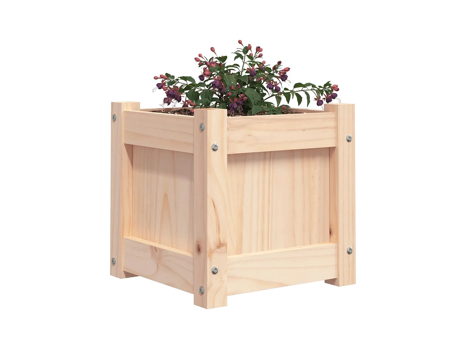 Jardinera madera maciza de pino 31x31x31 cm