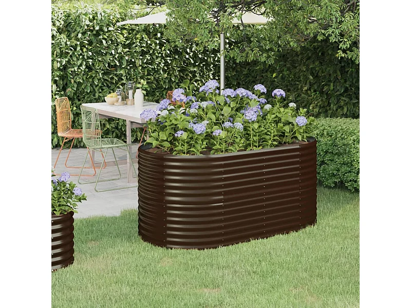 Lit surélevé de jardin Acier enduit de poudre marron