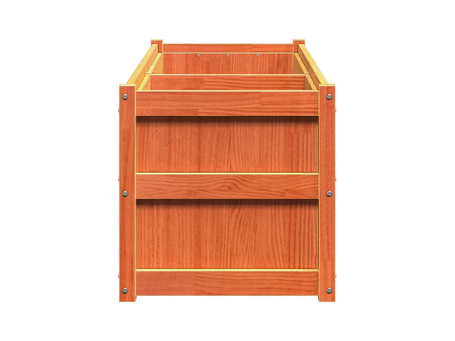 Jardinera exterior madera maciza pino marrón cera 150x50x50 cm