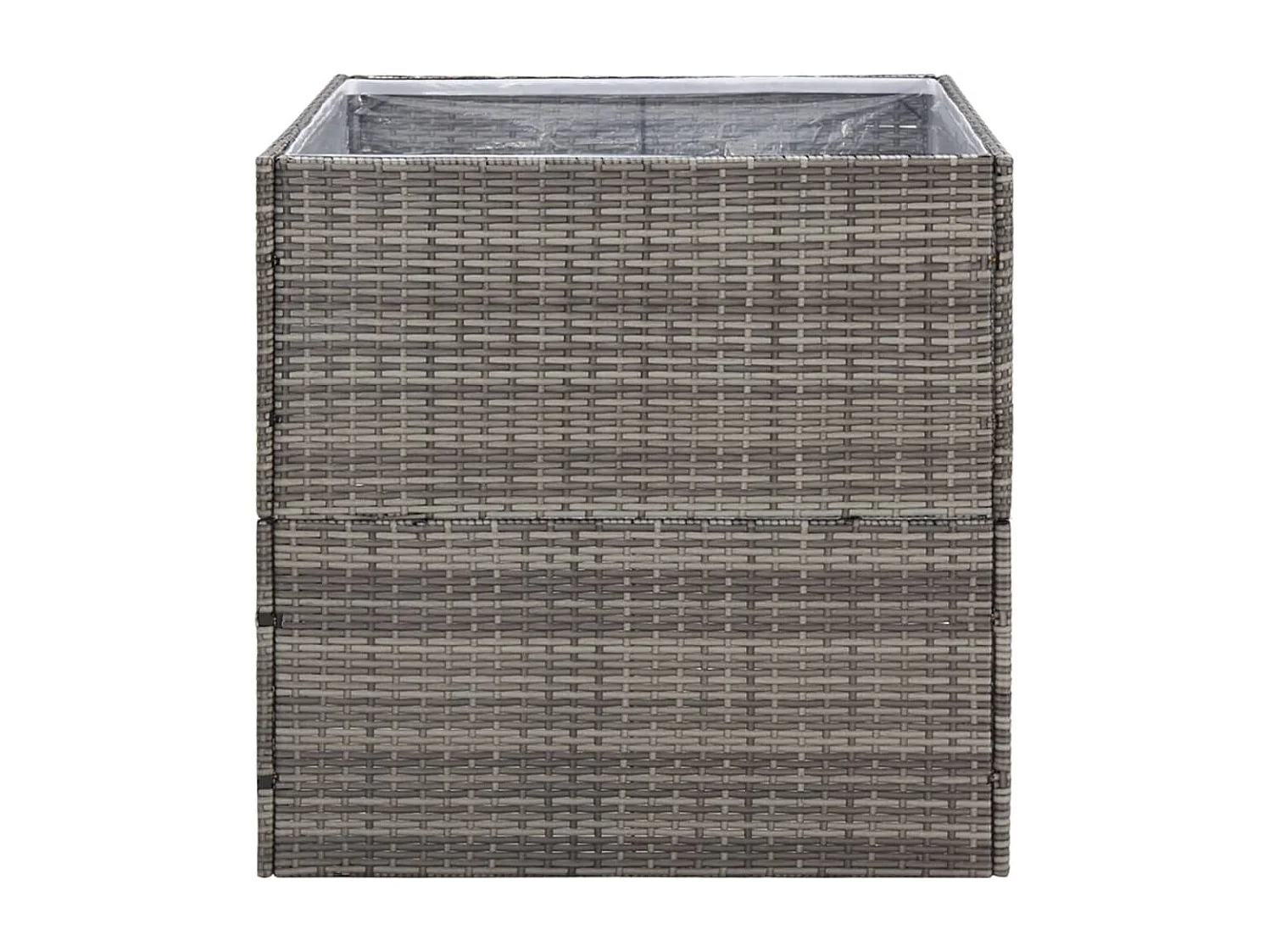 Vaso/floreira de jardim 80x80x80 cm vime PE cinzento