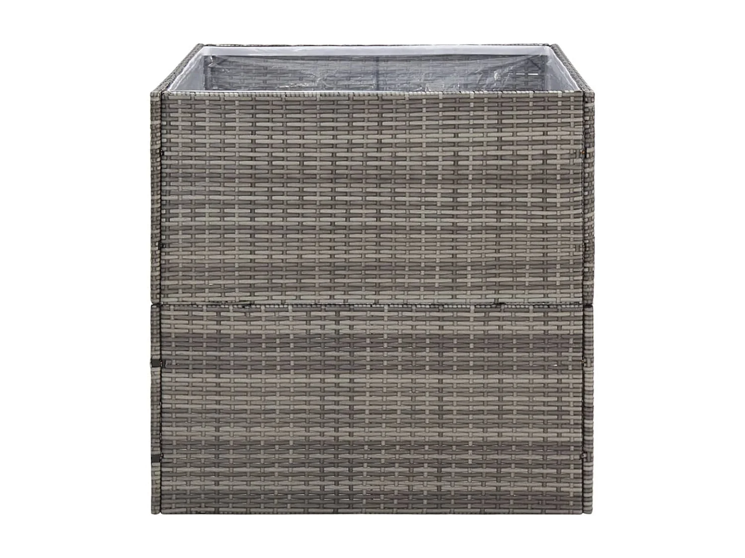 Vaso/floreira de jardim 80x80x80 cm vime PE cinzento