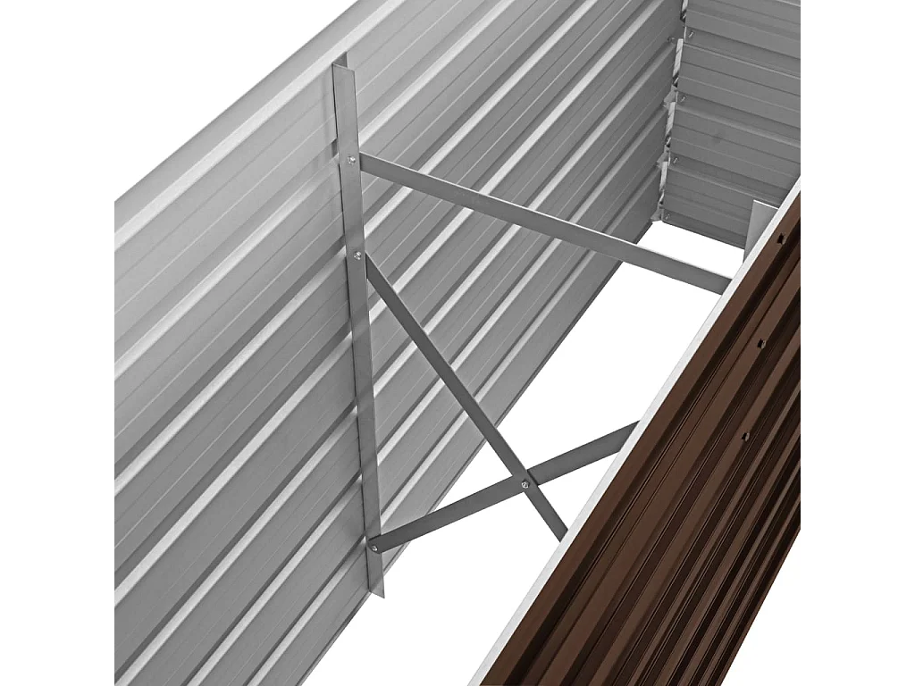 Arriate de acero galvanizado marrón 160x40x45 cm