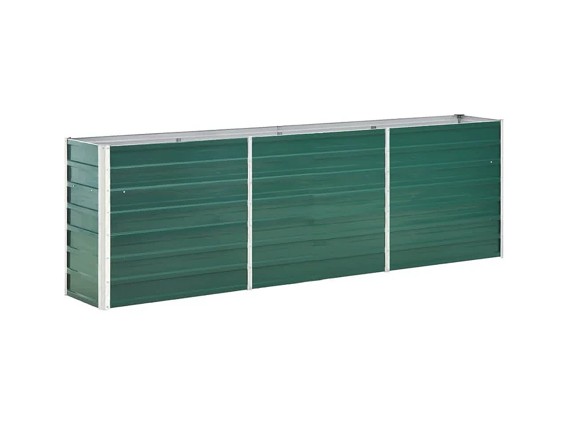 Lit surélevé de jardin Acier galvanisé 240x40x77 cm Vert