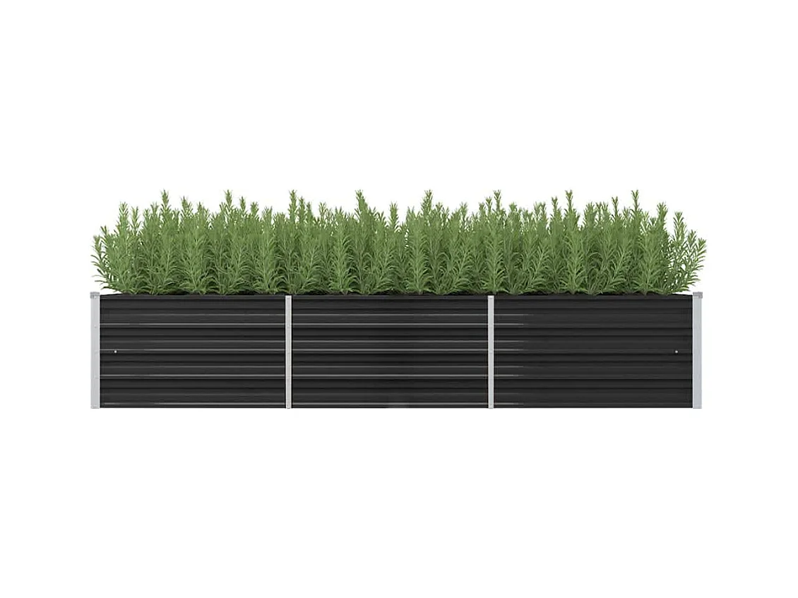 Lit surélevé de jardin Anthracite 240x80x45 cm Acier galvanisé
