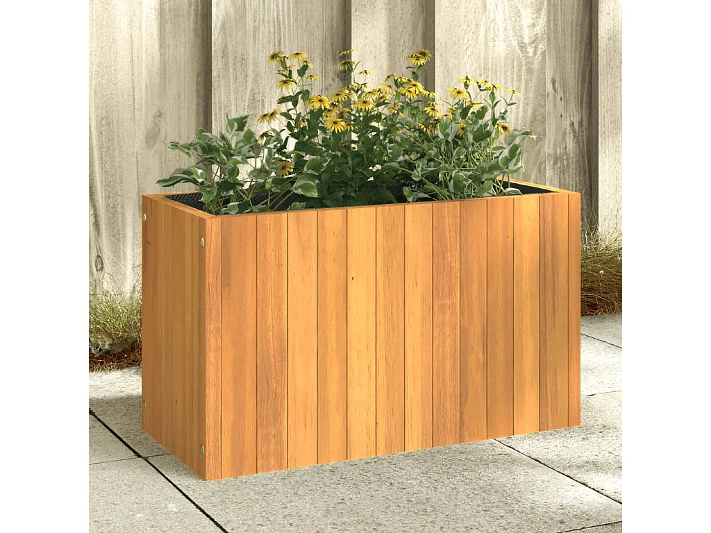 Vaso/floreira de jardim 59x27,5x35 cm madeira de acácia maciça