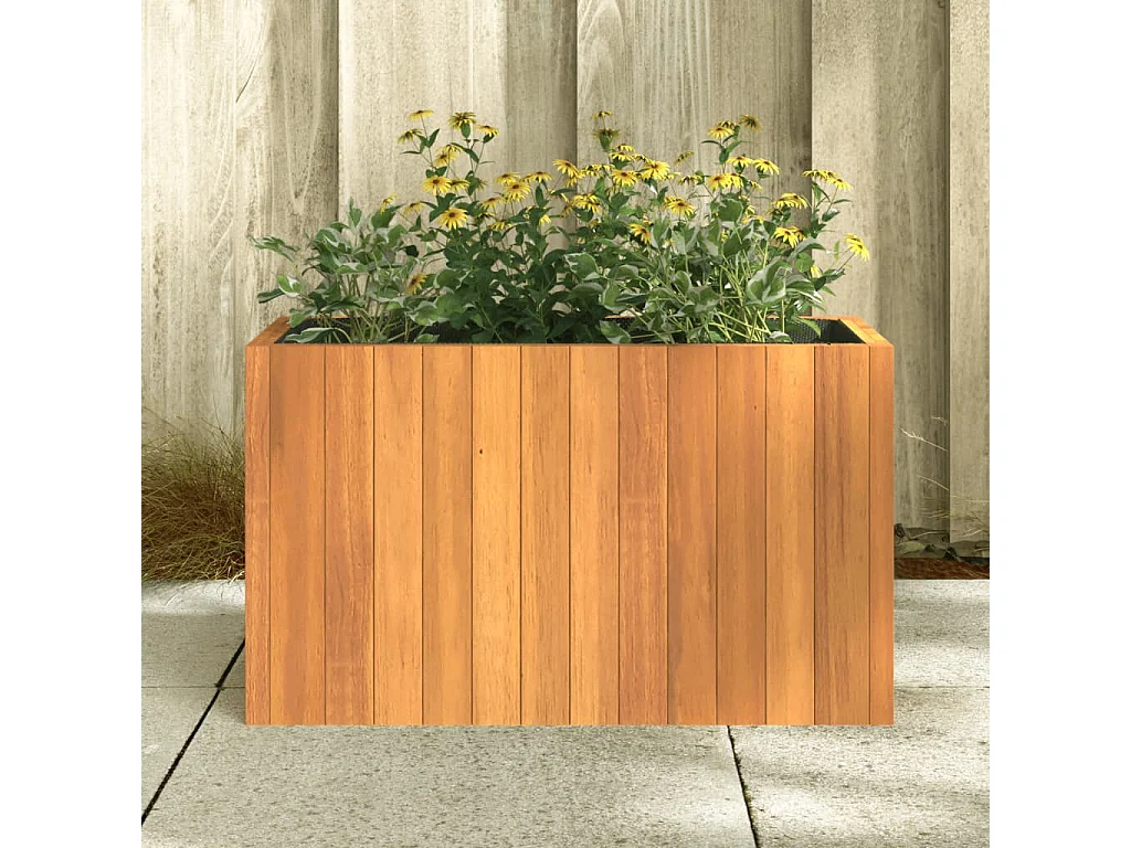 Vaso/floreira de jardim 59x27,5x35 cm madeira de acácia maciça