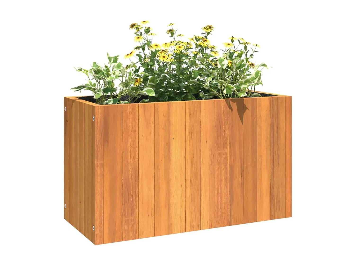 Vaso/floreira de jardim 59x27,5x35 cm madeira de acácia maciça