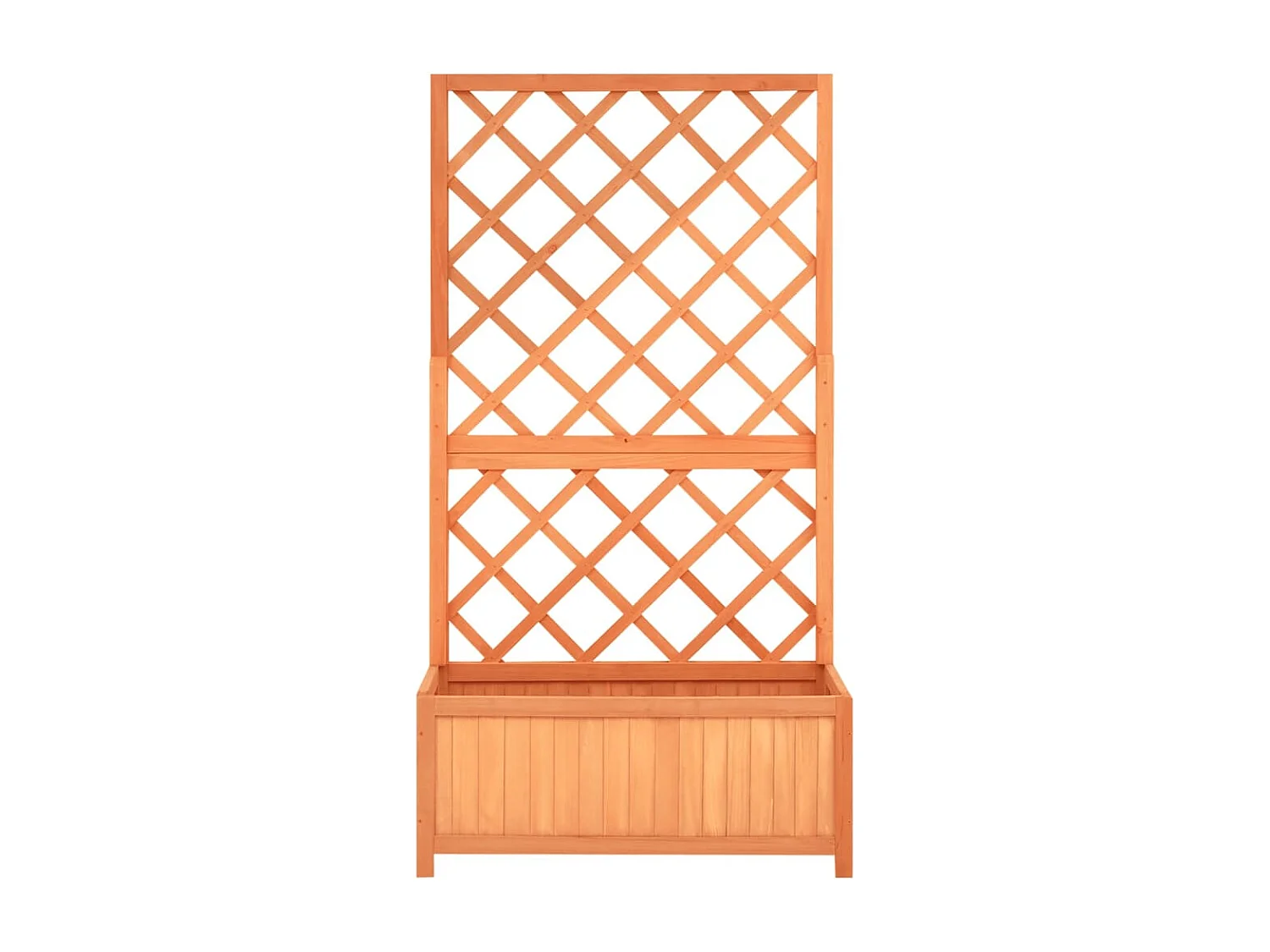 Jardinera enrejada de jardín madera de abeto marrón 70x30x135cm