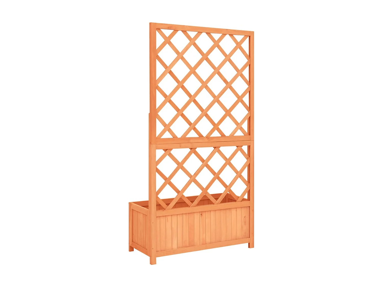 Jardinera enrejada de jardín madera de abeto marrón 70x30x135cm