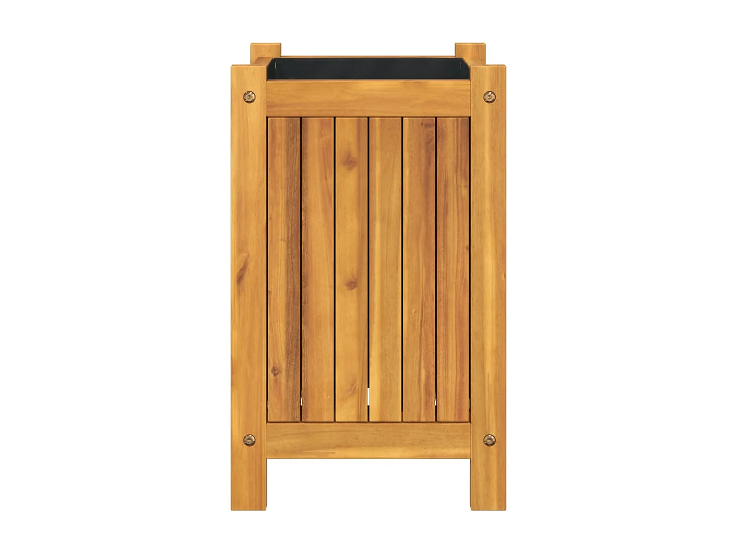 Jardinera con forro madera maciza de acacia 31x31x50 cm
