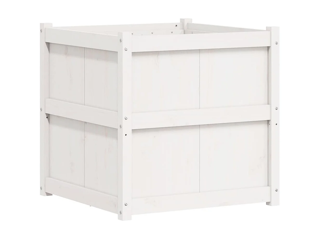 Jardinière d'extérieur blanc 70x70x70 cm bois de pin massif
