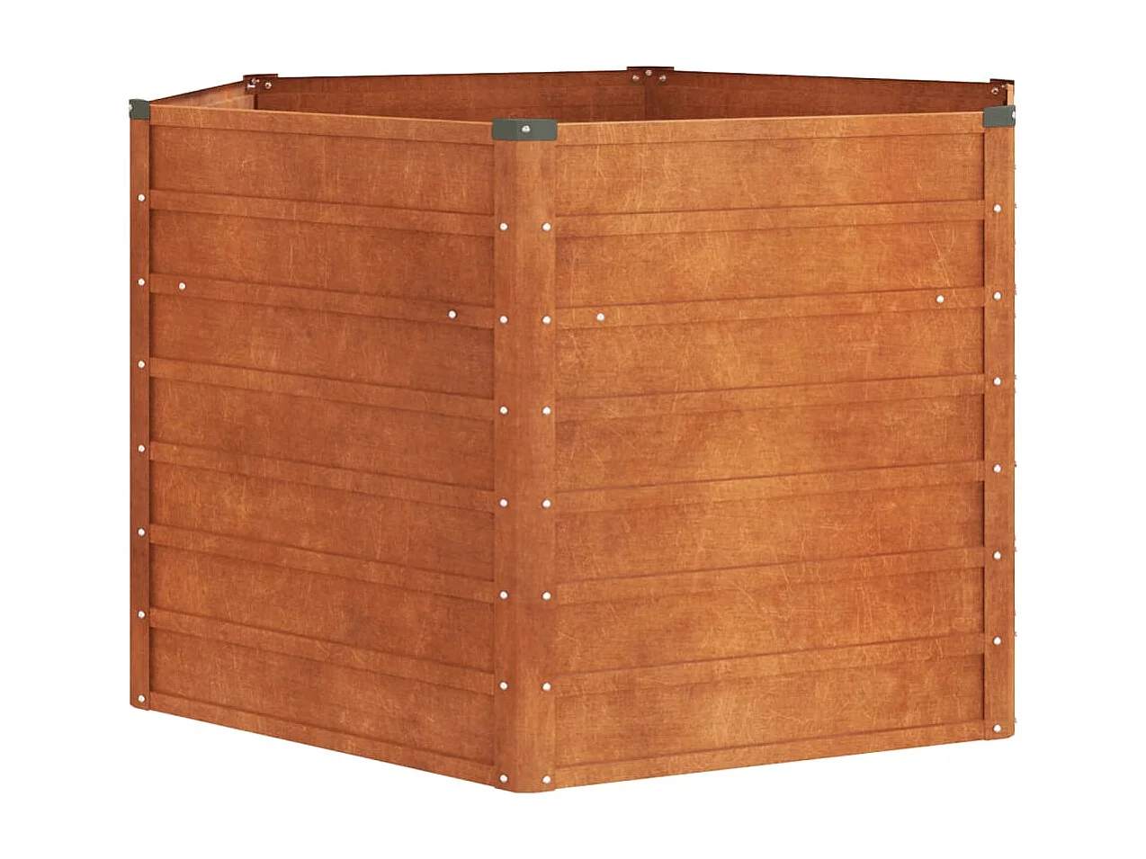 Canteiro de jardim 129x129x77 cm aço corten cor enferrujado