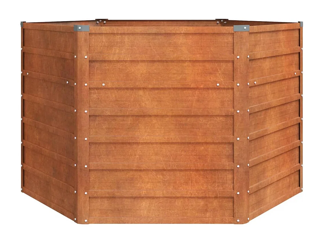 Arriate oxidado de acero corten 129x129x77 cm