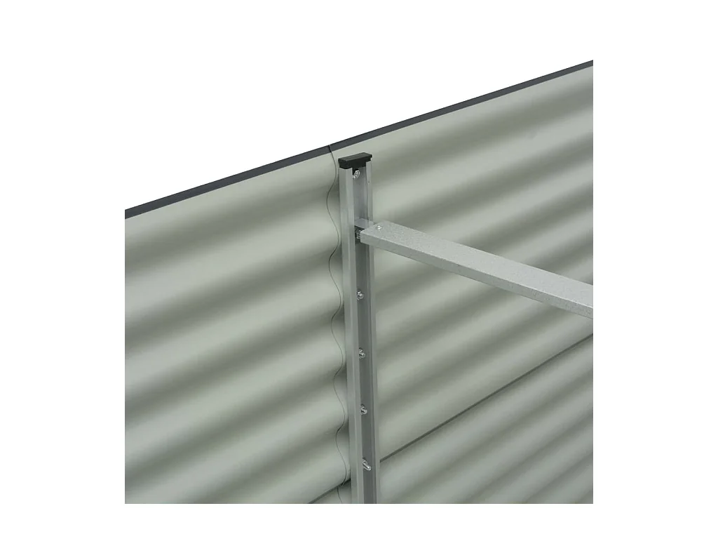 Lit surélevé de jardin 400x80x81 cm Acier galvanisé Gris