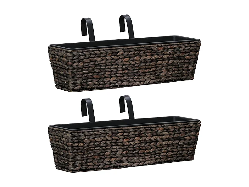 Conjunto de jardineras 2 unidades jacinto de agua marrón