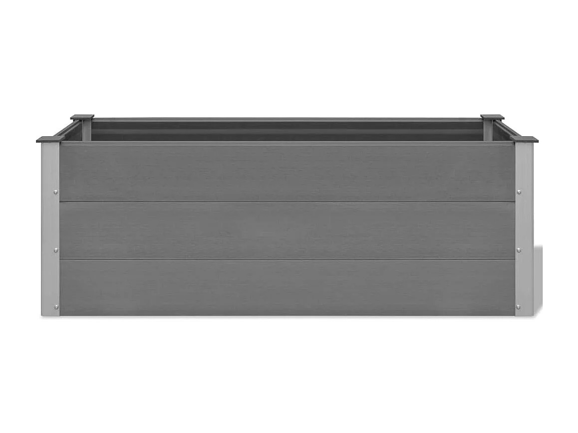 Canteiro elevado para jardim WPC 150x50x54 cm cinzento