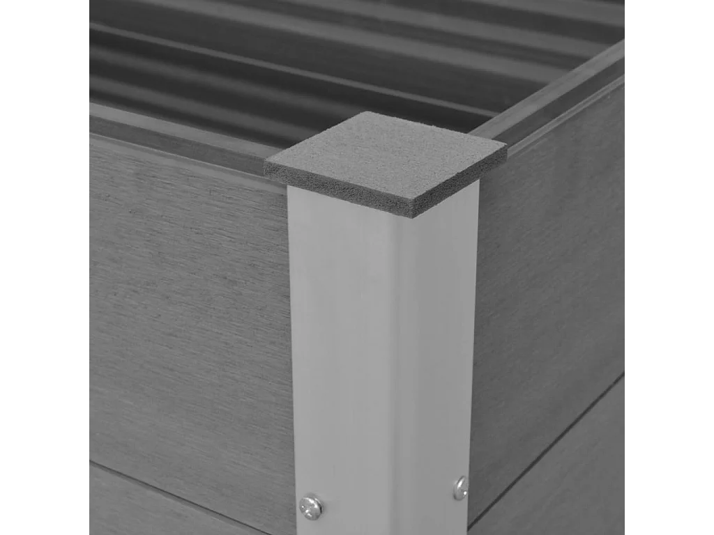 Canteiro elevado para jardim WPC 150x50x54 cm cinzento