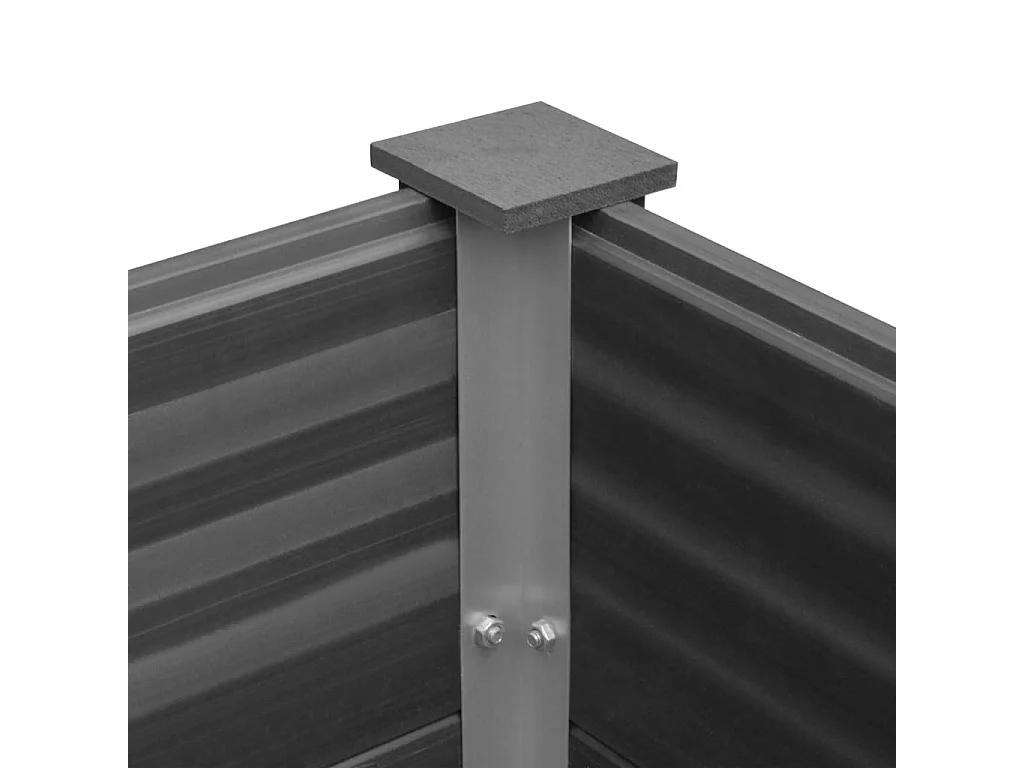 Canteiro elevado para jardim WPC 150x50x54 cm cinzento